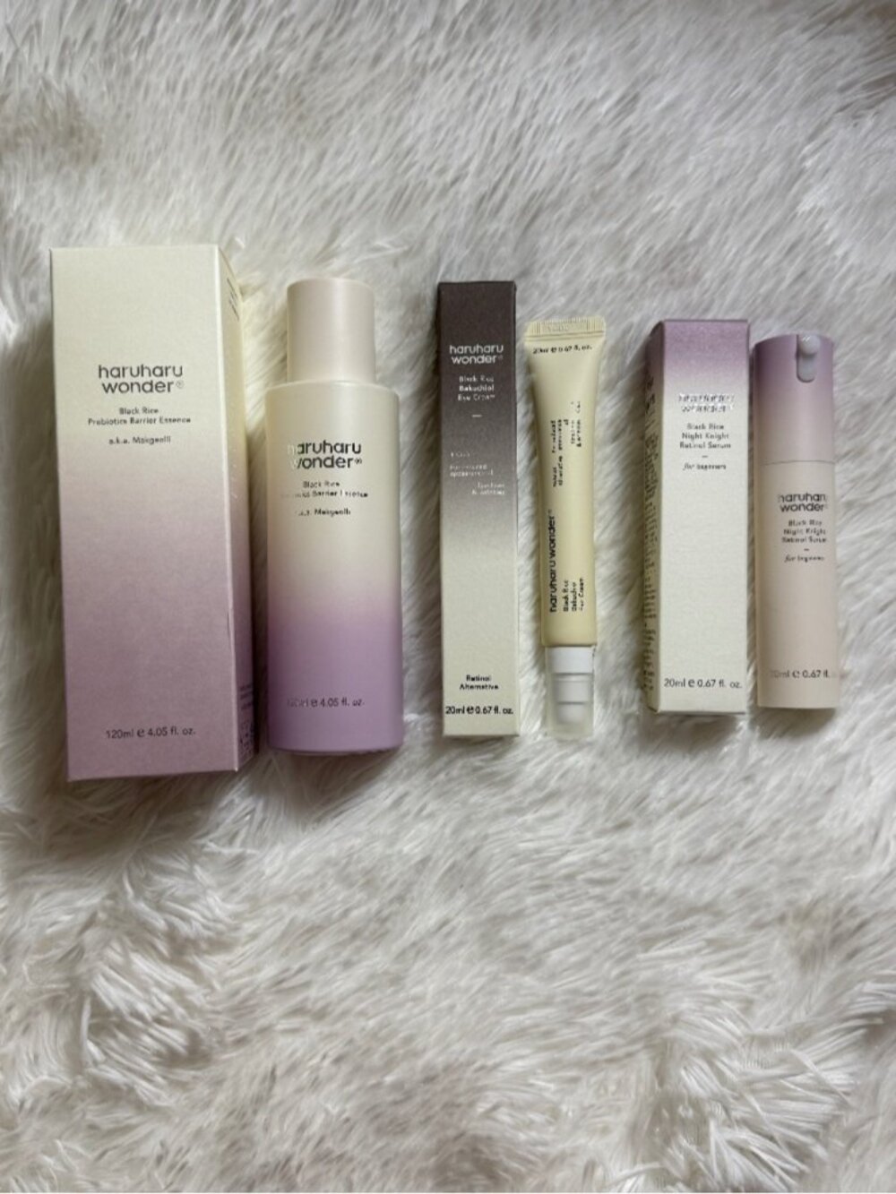Haruharu Wonder Black Rice Essence, Eye Cream & Retinol Serum Trio